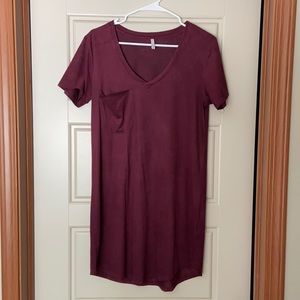 Z Supply Dark Red T Shirt Dress